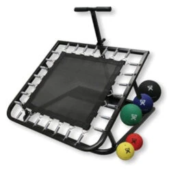 CanDo Square Ball Rebounder With Plastic Rack & Medicine Ball 5-Piece Set