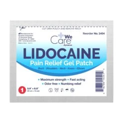 Dynarex WeCare Lidocaine Pain Relief Gel Patches - Box Of 5 -Health Care Store 1454 Lidocane Patches.PT01 1