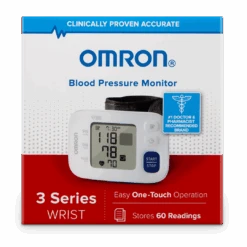 Omron 3 Series Wrist Blood Pressure Monitor With 60 Blood Pressure Readings -Health Care Store 19 300APKGBP6100Front800x800