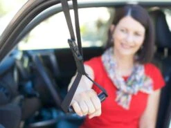 Stander CarCaddie - Automotive Standing Aid And Adjustable Safety Vehicle Support Handle Portable Nylon Car Assist Device -Health Care Store 2080 red