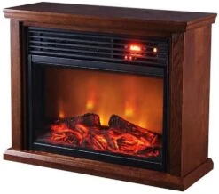 Sunheat Thermal Wave Dark Oak Infrared Electric Portable Fireplace