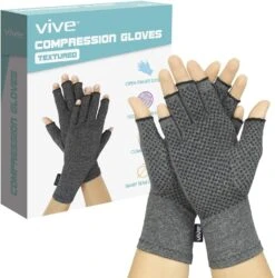 Vive Health Arthritis And Carpal Tunnel Gloves With Grips - Open Finger - Pair