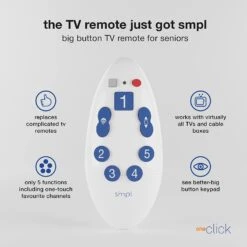 SMPL One Click Universal TV Remote - Favorite Channel Buttons -Health Care Store 71T3ojaFjhL. AC SL1500
