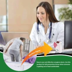 Smart Caregiver Cordless Bed Exit Monitoring System Alarm With Bed Pressure Sensing Pad - Help Prevent Falls & Wandering While Unattended -Health Care Store 71YhPj 1fGL