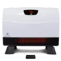 Heat Storm Phoenix Floor To Wall Infrared Space Heater With Attachable Feet & Remote Control