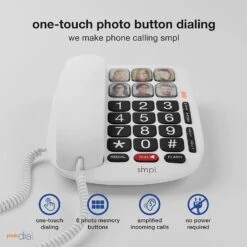 SMPL Photo Dial Phone - 6 One-Touch Photo Memory Buttons 11 SMPL Photo Dial Phone - 6 One-Touch Photo Memory Buttons -Health Care Store 71nv1iGZtBL. AC SL1500