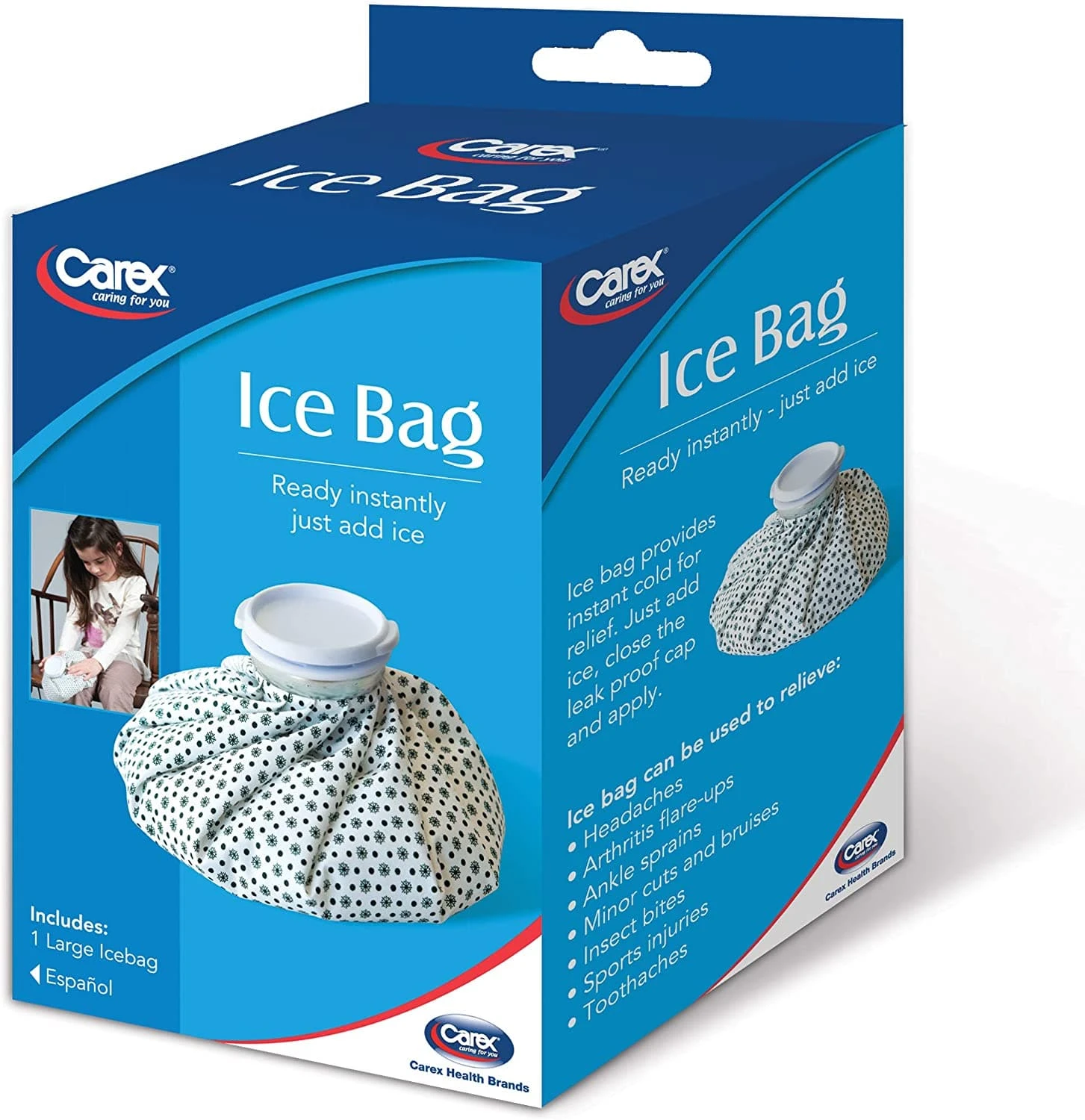 Carex Ice Bag - Reusable Ice Bag For Injuries, Headaches, Muscle Pain, Strains 4 Carex Ice Bag - Reusable Ice Bag For Injuries, Headaches, Muscle Pain, Strains - Image 2