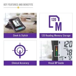 HealthSmart Blood Pressure Monitor For Upper Arm With Clinically Accurate LCD Screen 19 HealthSmart Blood Pressure Monitor For Upper Arm With Clinically Accurate LCD Screen -Health Care Store 81bgquGWRQL