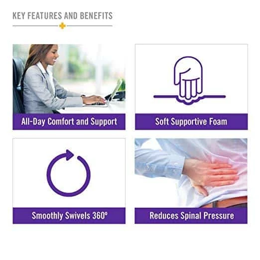 HealthSmart Vivi Relax-a-Bac Premium 360 Degree Swivel Seat Cushions - 12.5 Inch Diamter 7 HealthSmart Vivi Relax-a-Bac Premium 360 Degree Swivel Seat Cushions - 12.5 Inch Diamter - Image 5