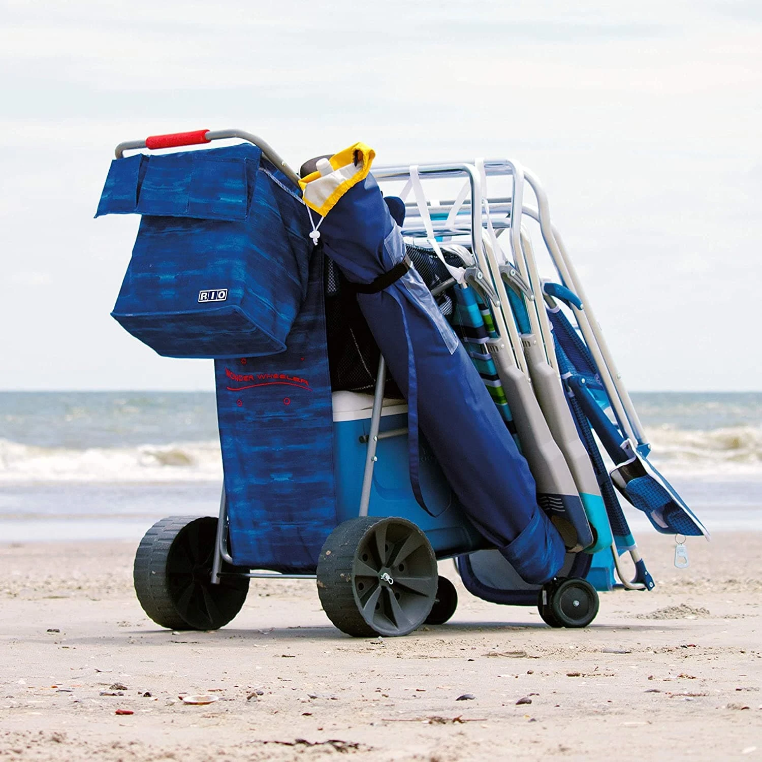 ShelterLogic Rio Brands Beach Wonder Wheeler Deluxe Beach Utility Foldable Cart 11 ShelterLogic Rio Brands Beach Wonder Wheeler Deluxe Beach Utility Foldable Cart - Image 9