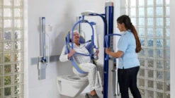 Arjo Maxi Move Floor Lifter Patient Lift - Medium Powered DPS -Health Care Store ArjoHuntleigh Patient Transfer Solutions Maxi Move one carers one patient toileting Product Page Main Image