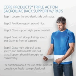 Core Products Triple Pull 6" Sacroiliac Back Support Belt W/Split Pad -Health Care Store CoreSIB 6024 6
