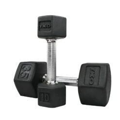 TKO Tri-Grip Rubber Hex Dumbbells