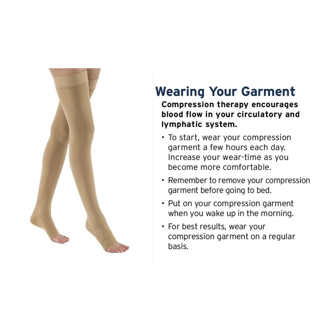 JOBST Relief Thigh High Open Toe Silicone Compression Stockings - Class 30-40 6 JOBST Relief Thigh High Open Toe Silicone Compression Stockings - Class 30-40 - Image 4