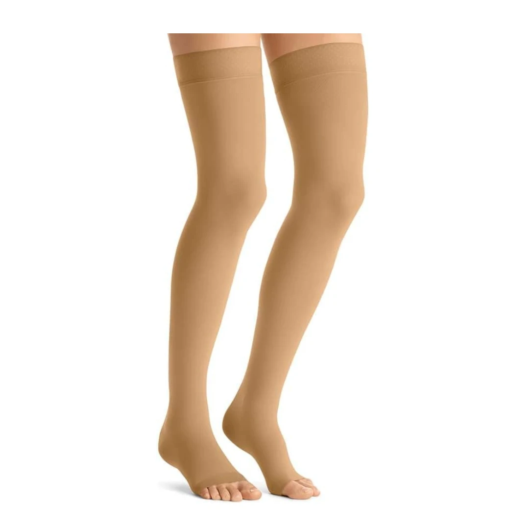 JOBST Opaque Thigh High 15-20 MmHg Compression Stockings With Dot & Open Toe 3 JOBST Opaque Thigh High 15-20 MmHg Compression Stockings With Dot & Open Toe