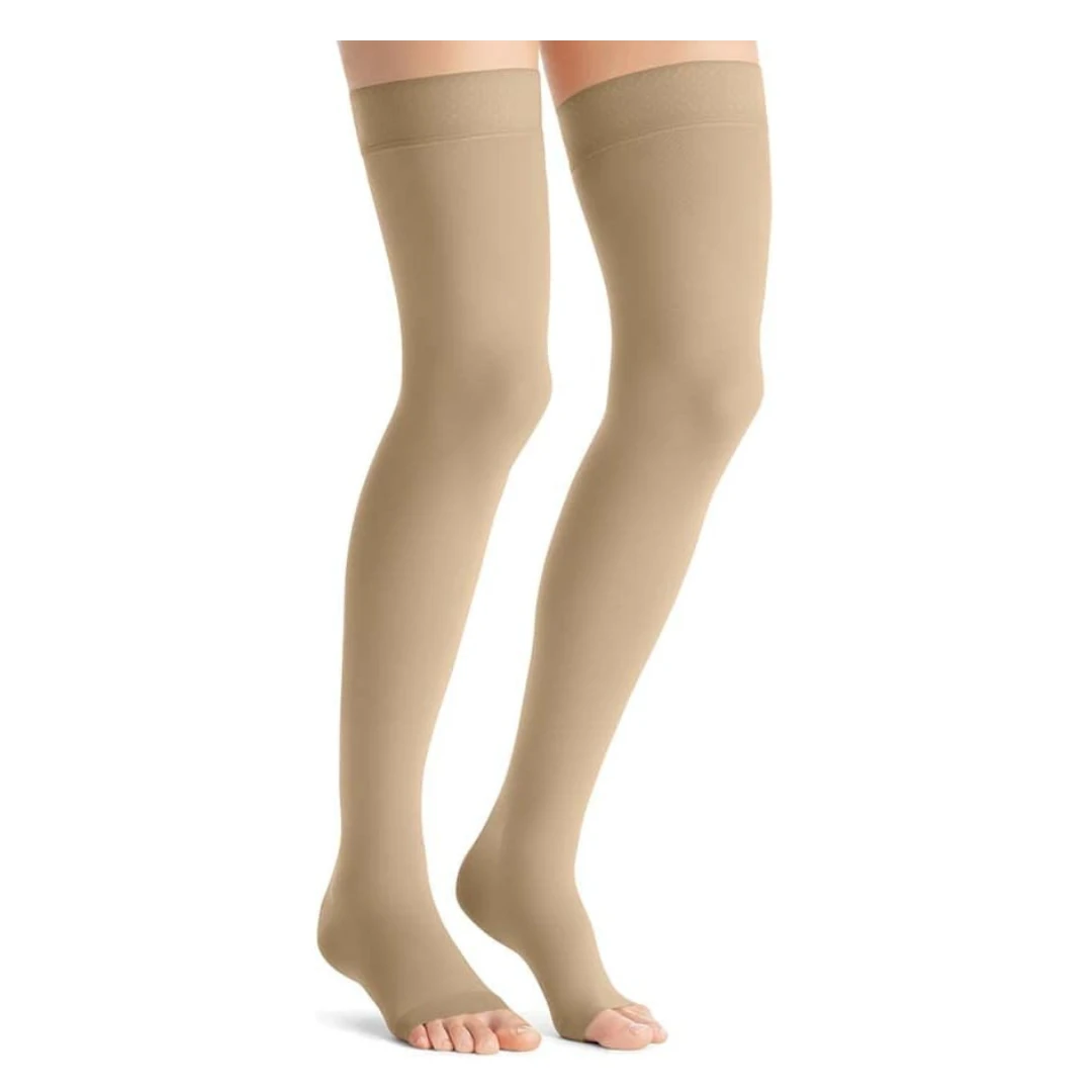 JOBST Opaque Thigh High 15-20 MmHg Compression Stockings With Dot & Open Toe 5 JOBST Opaque Thigh High 15-20 MmHg Compression Stockings With Dot & Open Toe - Image 3