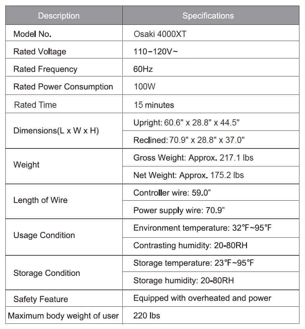 Osaki OS-4000XT Full Body Reclining Massage Chair With LED Light Control 12 Osaki OS-4000XT Full Body Reclining Massage Chair With LED Light Control - Image 10