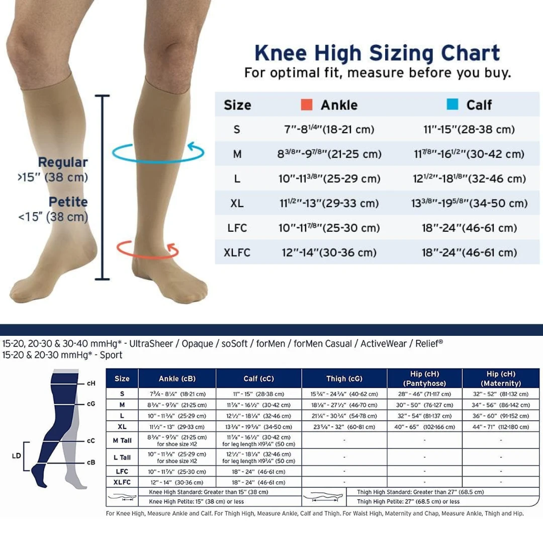 JOBST Relief Knee High Unisex Compression Socks - Closed Toe - 20-30 MmHg 9 JOBST Relief Knee High Unisex Compression Socks - Closed Toe - 20-30 MmHg - Image 7