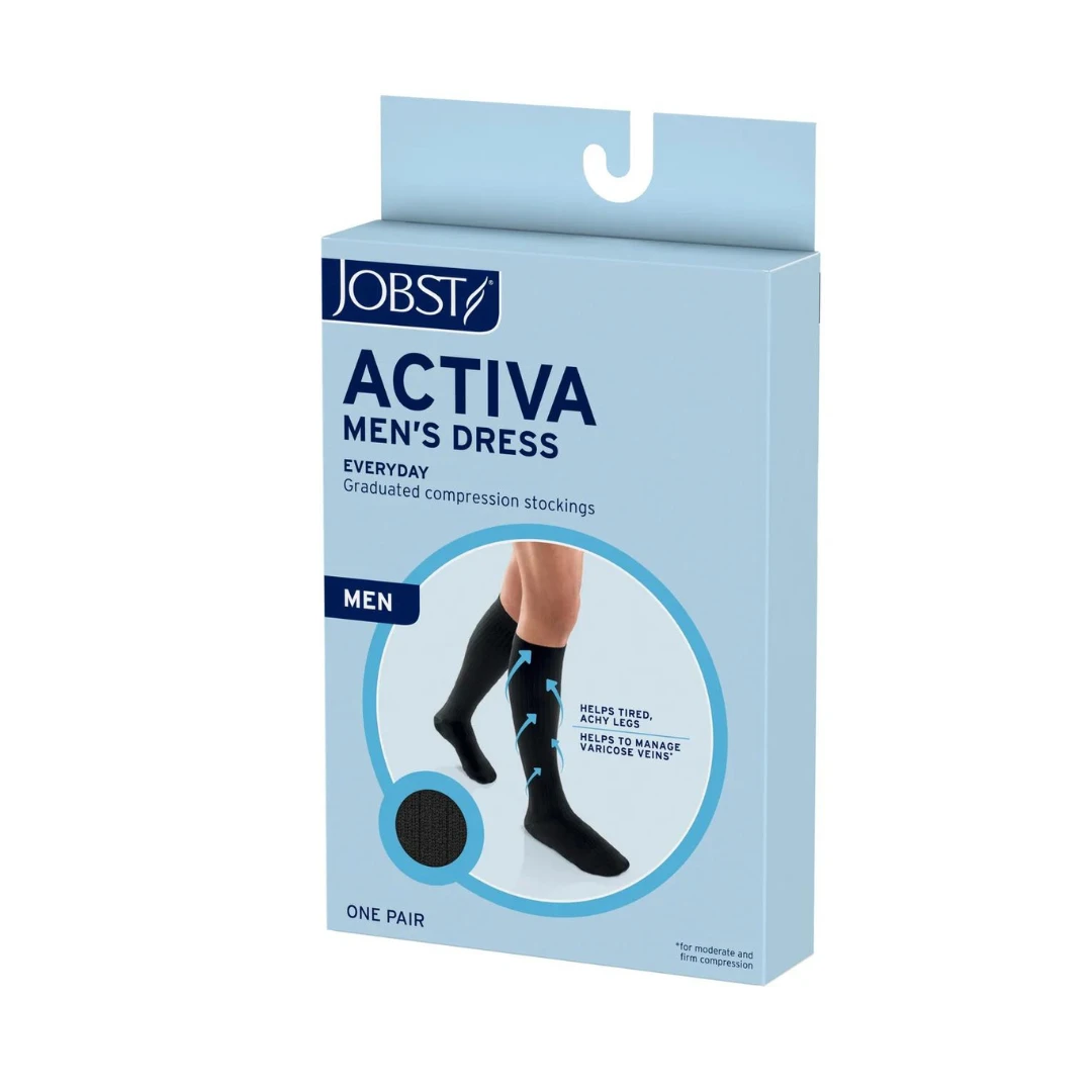 JOBST Activa Mens Dress Knee High Closed Toe Everyday Compression Socks 4 JOBST Activa Mens Dress Knee High Closed Toe Everyday Compression Socks - Image 2