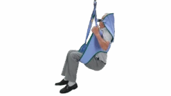 Arjo Patient Lift 4-Point Clip Toileting Sling With Head Support -Health Care Store arjohuntleigh products patient transfer solutions slings loop slings toilet sling with head support mla4031 long 131127