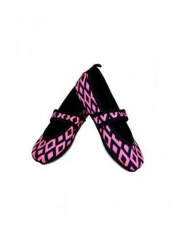 Nufoot Mary Janes - Women's Black/Pink Retro Betsy Lou Slippers