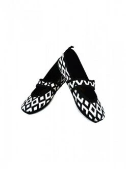 Nufoot Mary Janes - Women's Black/White Retro Betsy Lou Slippers