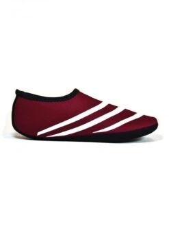 Nufoot Women's Crimson/White Stripe Sporty Nu Slippers