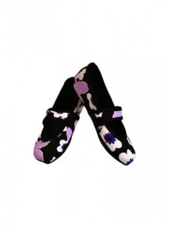 Nufoot Mary Janes - Women's Purple Flowers Betsy Lou Slippers