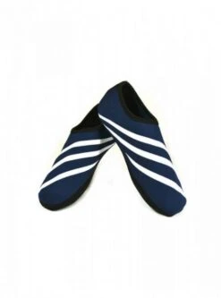 Nufoot Women's Navy/White Stripe Sporty Nu Slippers