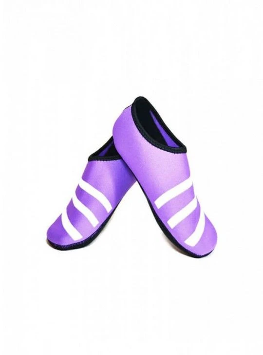 Nufoot Women's Purple/White Stripe Sporty Nu Slippers 3 Nufoot Women's Purple/White Stripe Sporty Nu Slippers